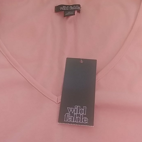 Wild Fable Girls V-Neck Top, Peach Punch, Size L - Picture 3 of 6